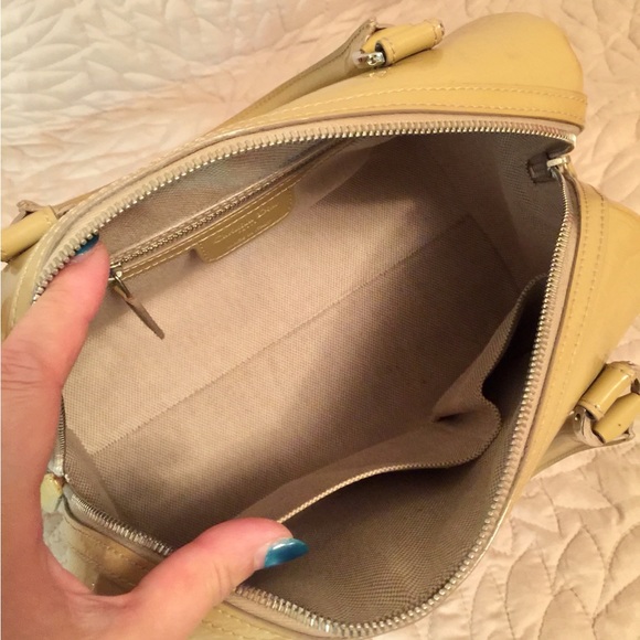 Christian Dior Beige Patent Leather Boston Handbag - Picture 5 of 8